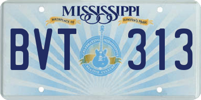 MS license plate BVT313