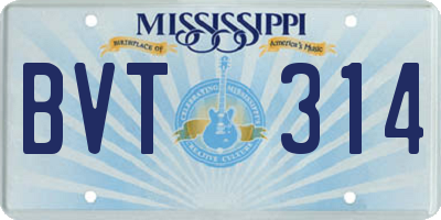 MS license plate BVT314