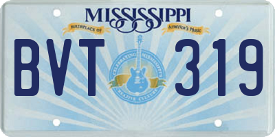 MS license plate BVT319