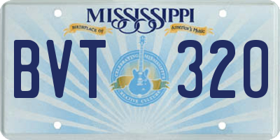 MS license plate BVT320
