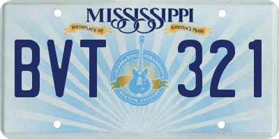 MS license plate BVT321
