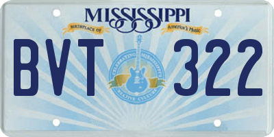 MS license plate BVT322