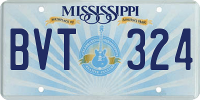 MS license plate BVT324