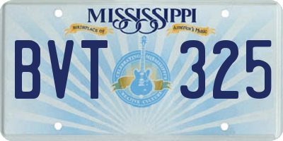 MS license plate BVT325