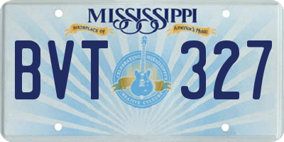 MS license plate BVT327