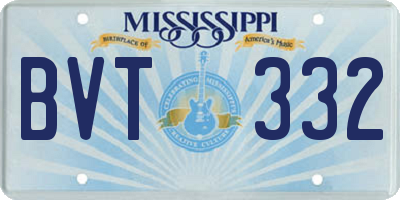 MS license plate BVT332