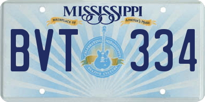 MS license plate BVT334