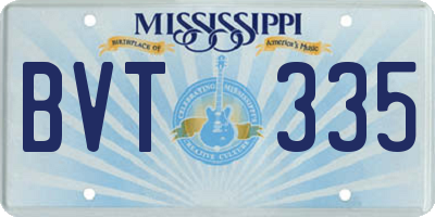 MS license plate BVT335