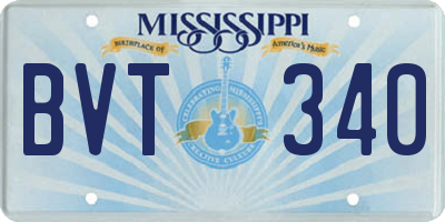 MS license plate BVT340