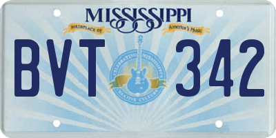 MS license plate BVT342