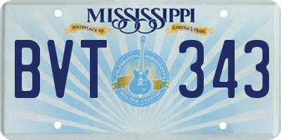 MS license plate BVT343