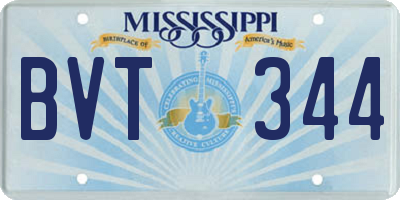 MS license plate BVT344