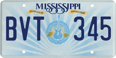 MS license plate BVT345