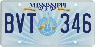 MS license plate BVT346