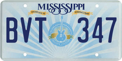MS license plate BVT347