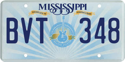 MS license plate BVT348