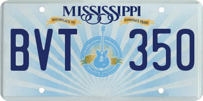 MS license plate BVT350