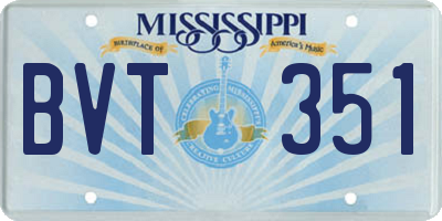 MS license plate BVT351