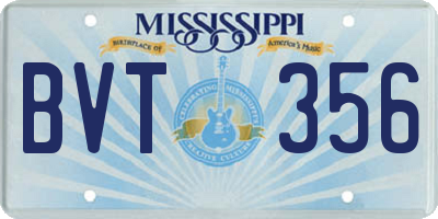 MS license plate BVT356