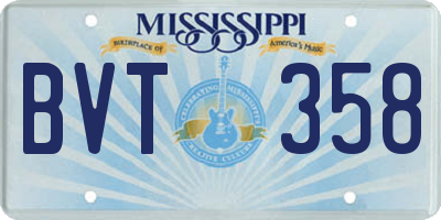 MS license plate BVT358