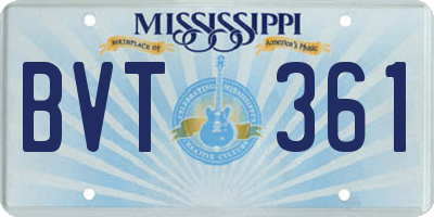 MS license plate BVT361