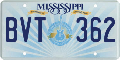 MS license plate BVT362