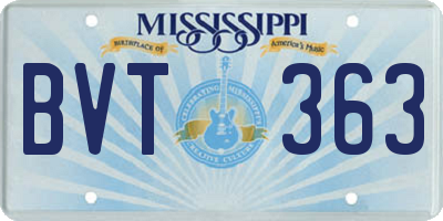 MS license plate BVT363
