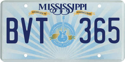 MS license plate BVT365