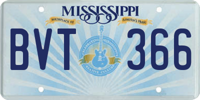 MS license plate BVT366