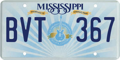 MS license plate BVT367