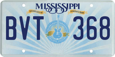 MS license plate BVT368