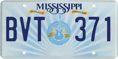 MS license plate BVT371