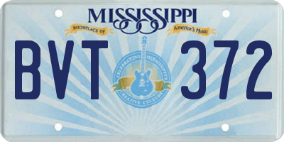 MS license plate BVT372