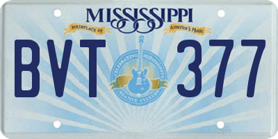 MS license plate BVT377