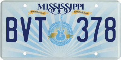 MS license plate BVT378