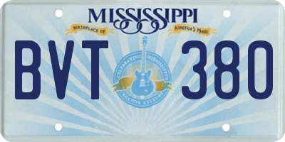 MS license plate BVT380
