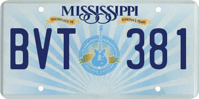 MS license plate BVT381