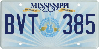 MS license plate BVT385