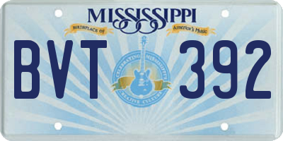 MS license plate BVT392