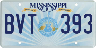 MS license plate BVT393