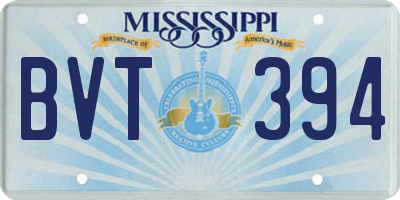 MS license plate BVT394