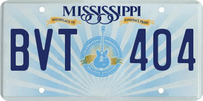 MS license plate BVT404