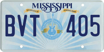MS license plate BVT405