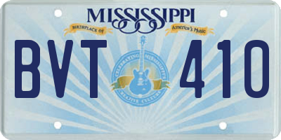 MS license plate BVT410
