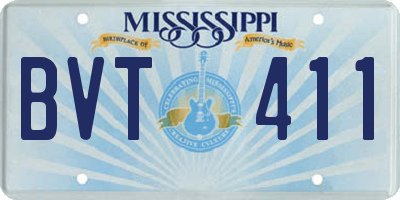 MS license plate BVT411