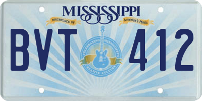 MS license plate BVT412