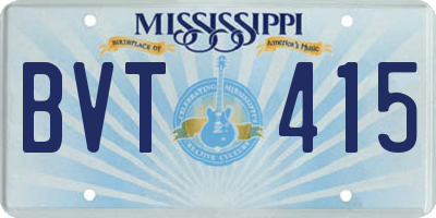 MS license plate BVT415