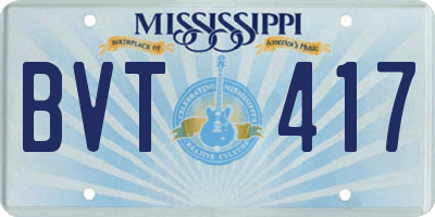 MS license plate BVT417