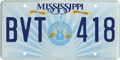MS license plate BVT418