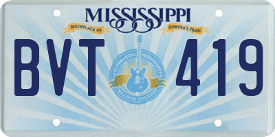 MS license plate BVT419